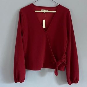 Madewell texture and thread berry crepe wrap top